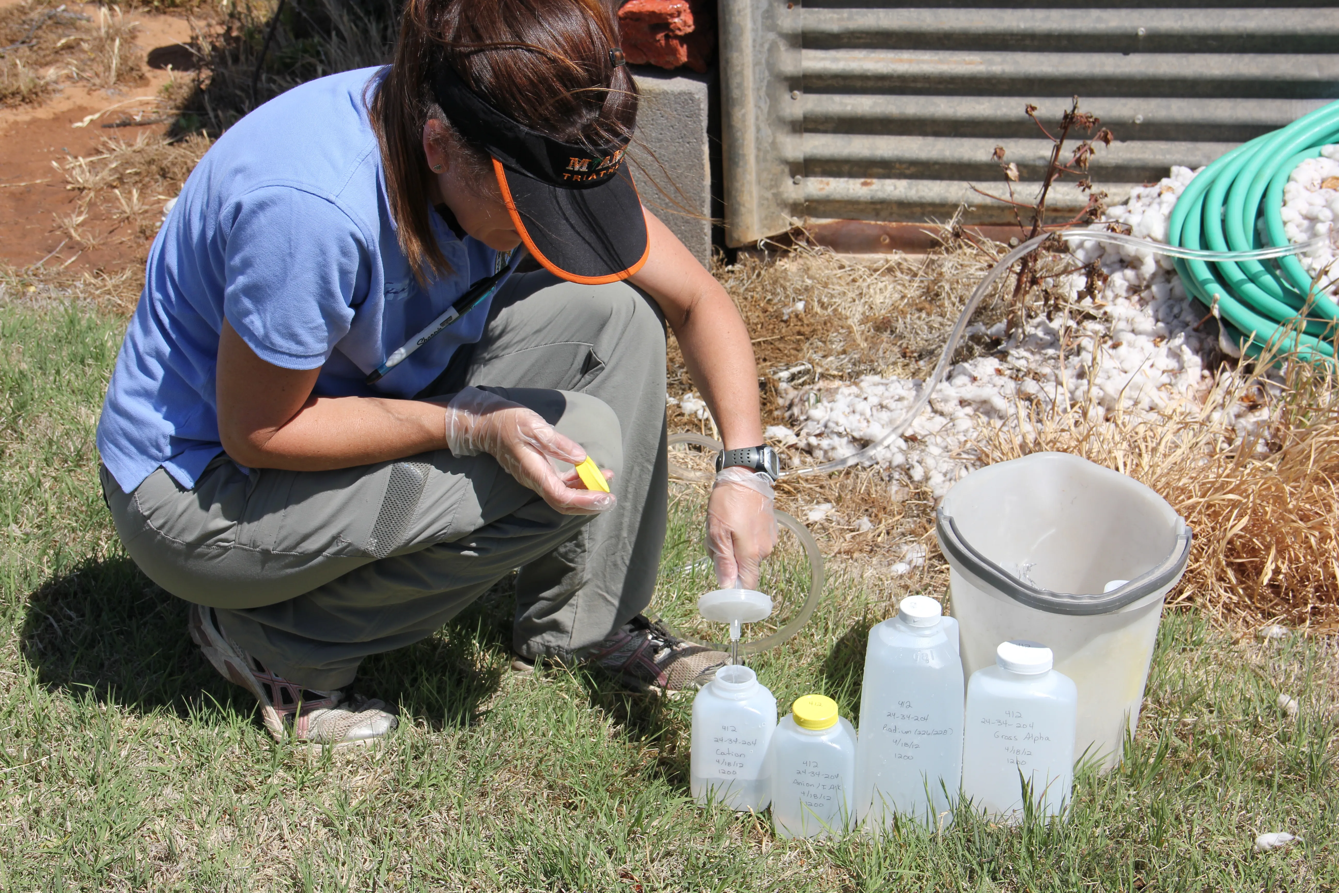 Well water sample bottles for arsenic and bacteria testing in Maine
